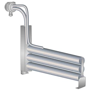 Triple Vertical L-Shaped Metal Bottom Heater